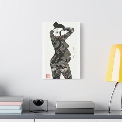 "Lin Jing-Yue" - The Supreme Wife (Back View) | Matte Canvas Print (“極上の人妻”)