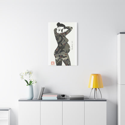 "Lin Jing-Yue" - The Supreme Wife (Back View) | Matte Canvas Print (“極上の人妻”)