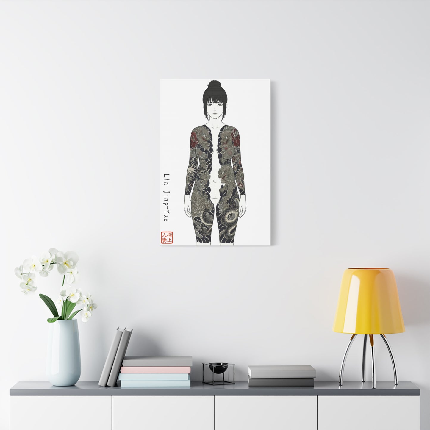 "Lin Jing-Yue" - The Supreme Wife (Front View) | Matte Canvas Print (“極上の人妻”)