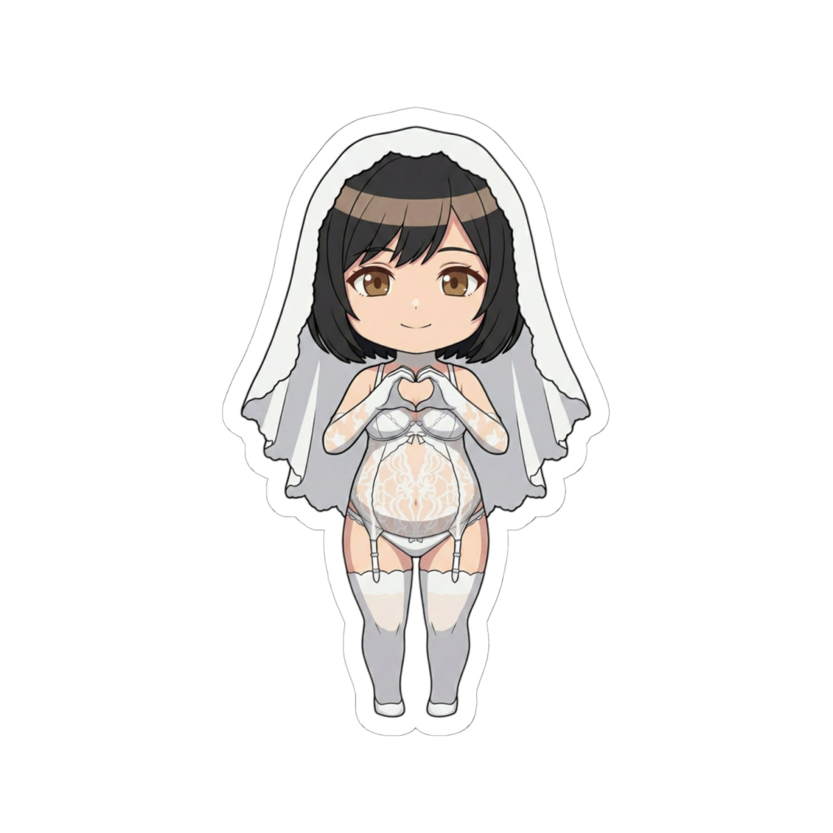 マタニティーブライダルシリーズ (Yuuki Tumugi/結城 紬) Belly Doll — Cute Chibi Maternity Wedding Decal