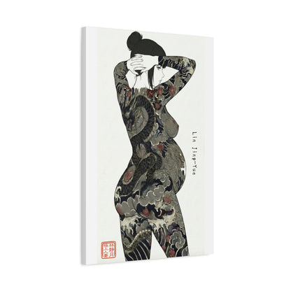"Lin Jing-Yue" - The Supreme Wife (Back View) | Matte Canvas Print (“極上の人妻”)