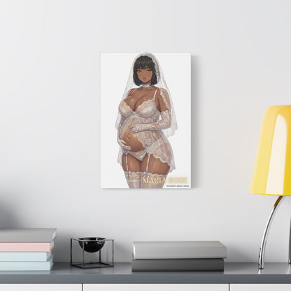 Matte Canvas Print — Maternity Bridal Elegant Pregnant Bride ("Maria Rose" )