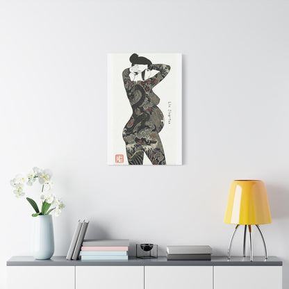 "Lin Jing-Yue" - The Supreme Wife (Back View) | Matte Canvas Print (“極上の人妻”)
